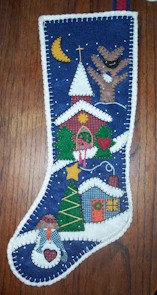 Appliqued Felt stocking Shop Model